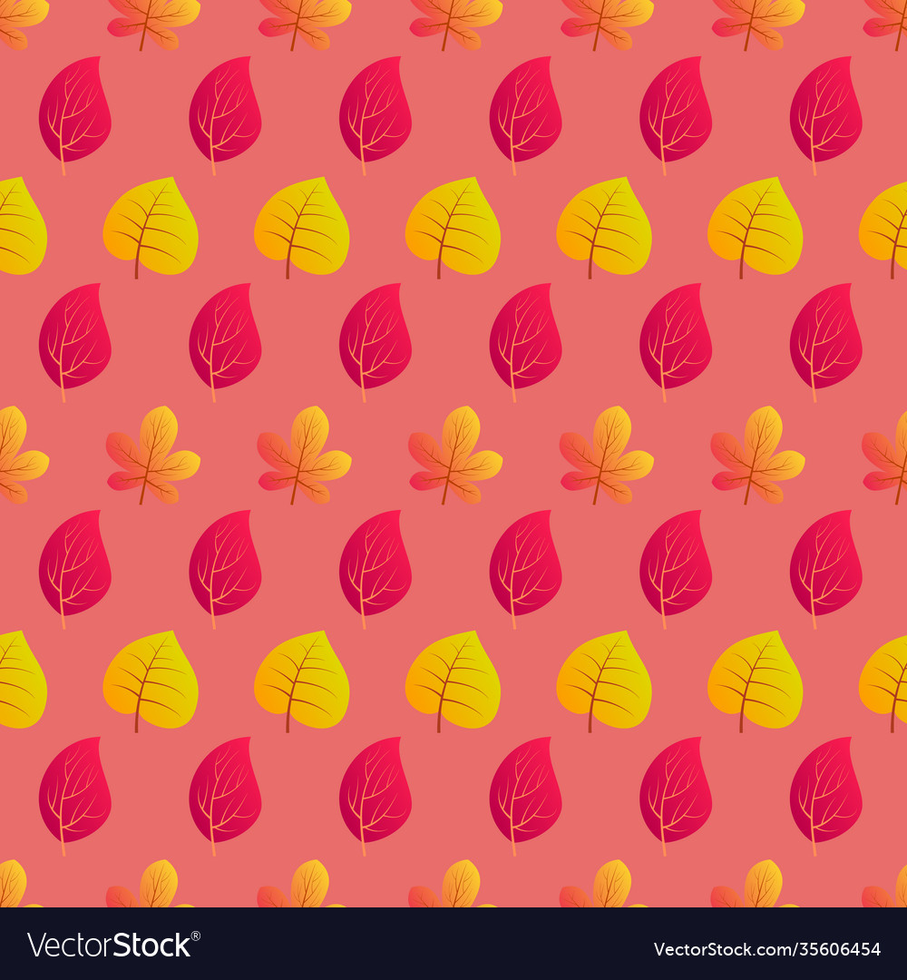 Autumn seamless background with colorful leaves