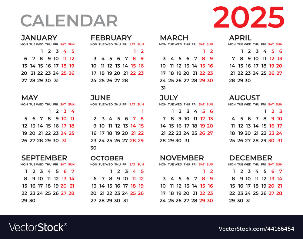 Calendar 2025 Vector File Carla Cosette