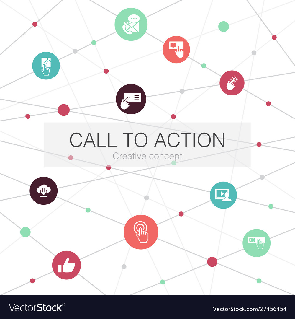 Call to action trendy web template with simple