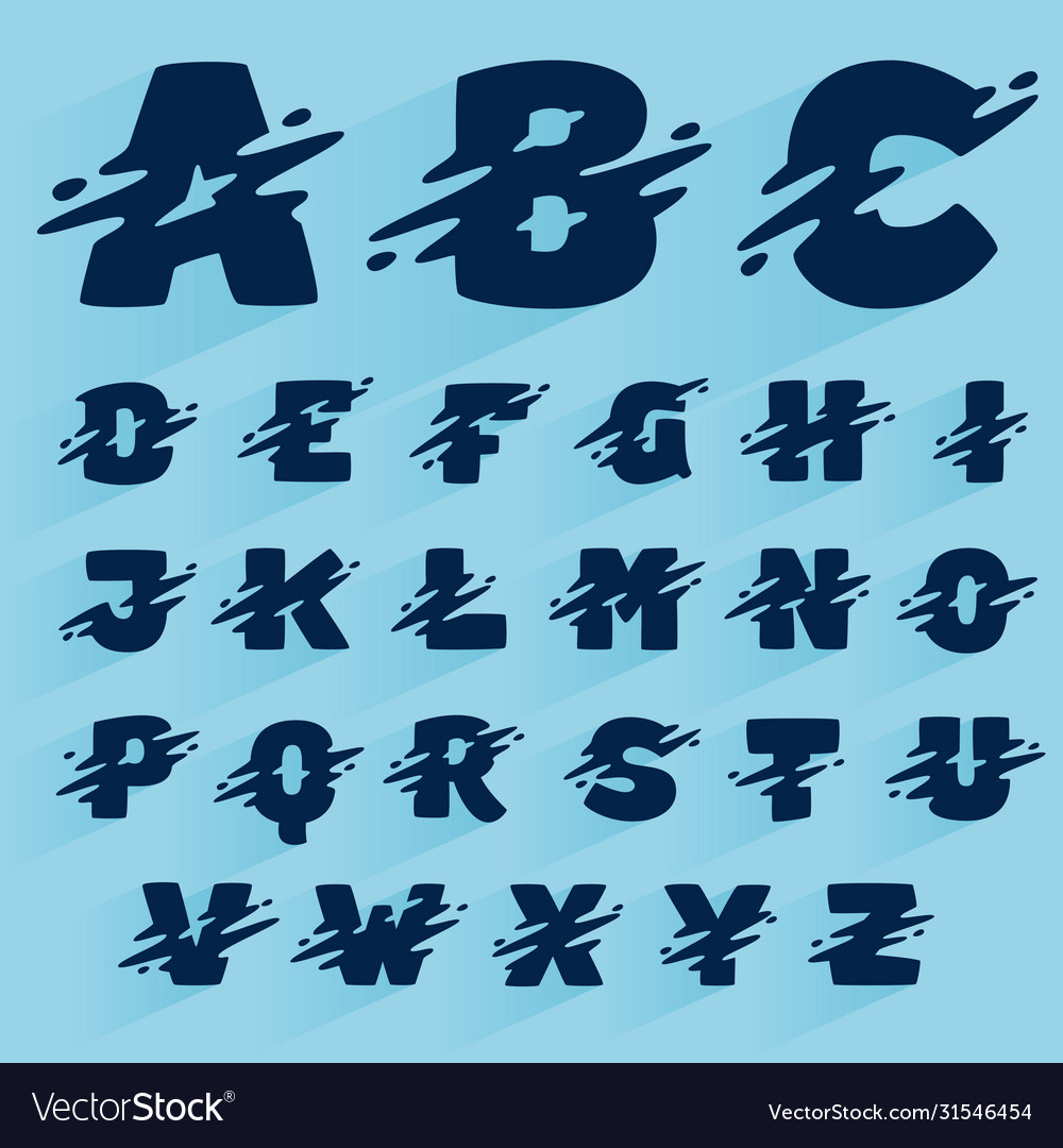 Fast speed alphabet design template vector image Fast speed alphabet design template