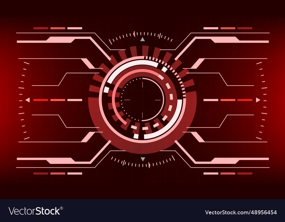 Hud sci-fi interface screen view geometric on red