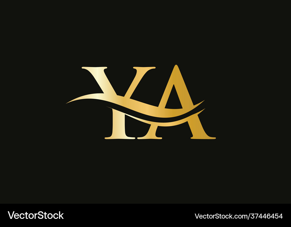 Initial ya letter linked logo template Royalty Free Vector