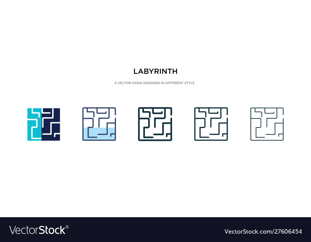 Labyrinth icon in different style two colored vector image Labyrinth icon in different style two colored
