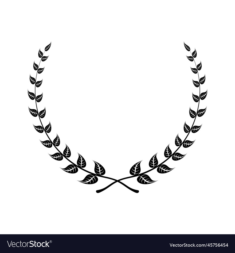 Laurel wreath black color isolated Royalty Free Vector Image