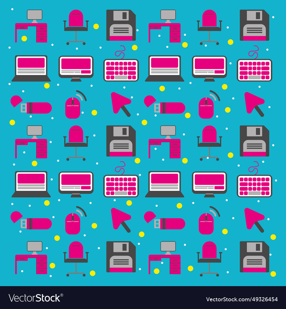 Office icons seamless pattern background