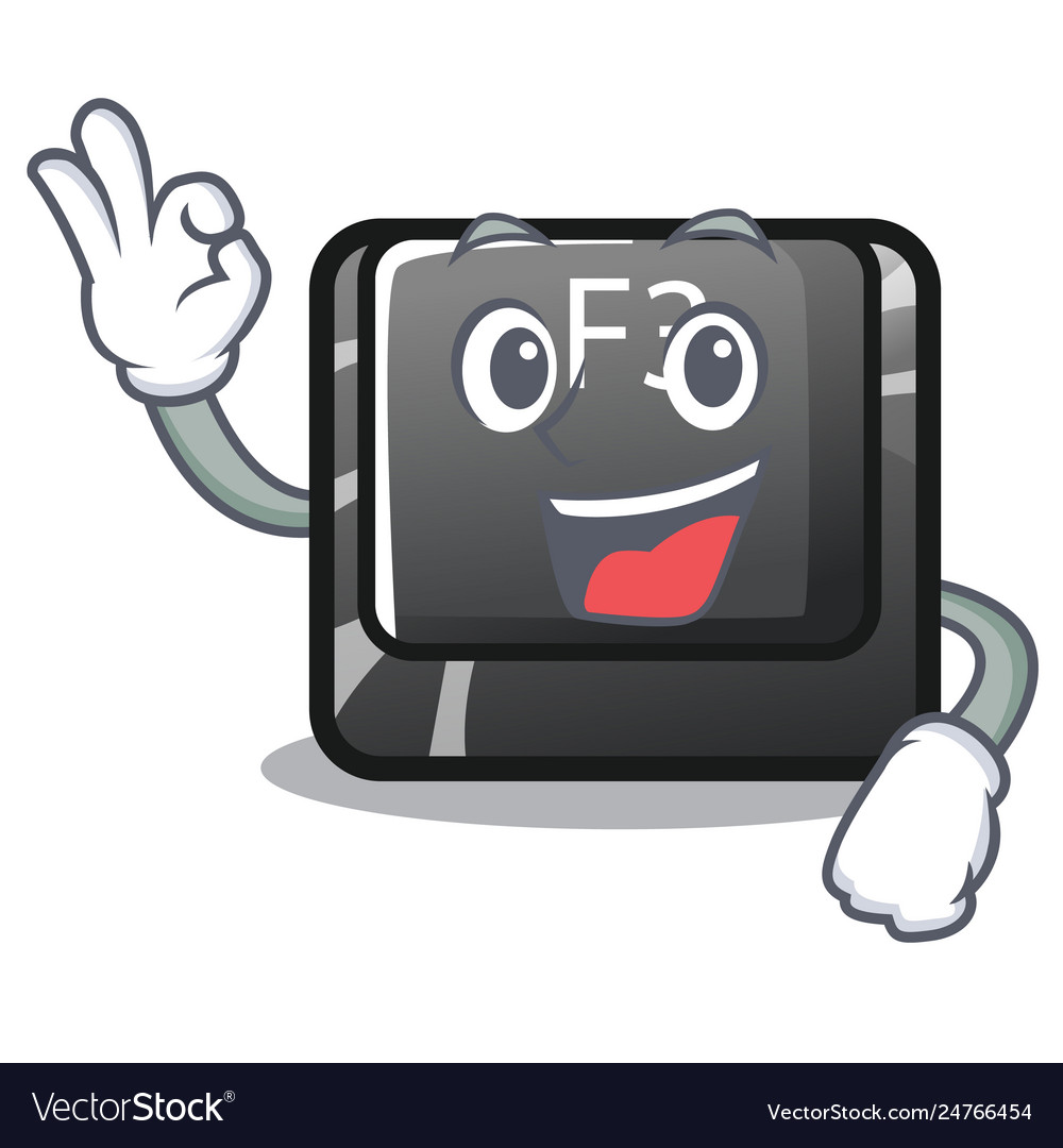 Okay button f3 on character keyboard vector image Okay button f3 on character keyboard