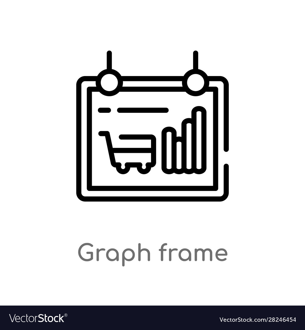 Outline graph frame icon isolated black simple
