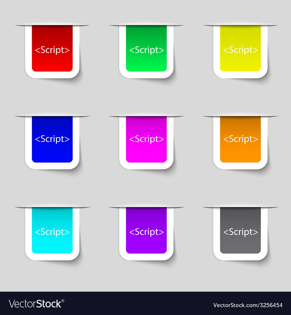Script sign icon javascript code symbol set