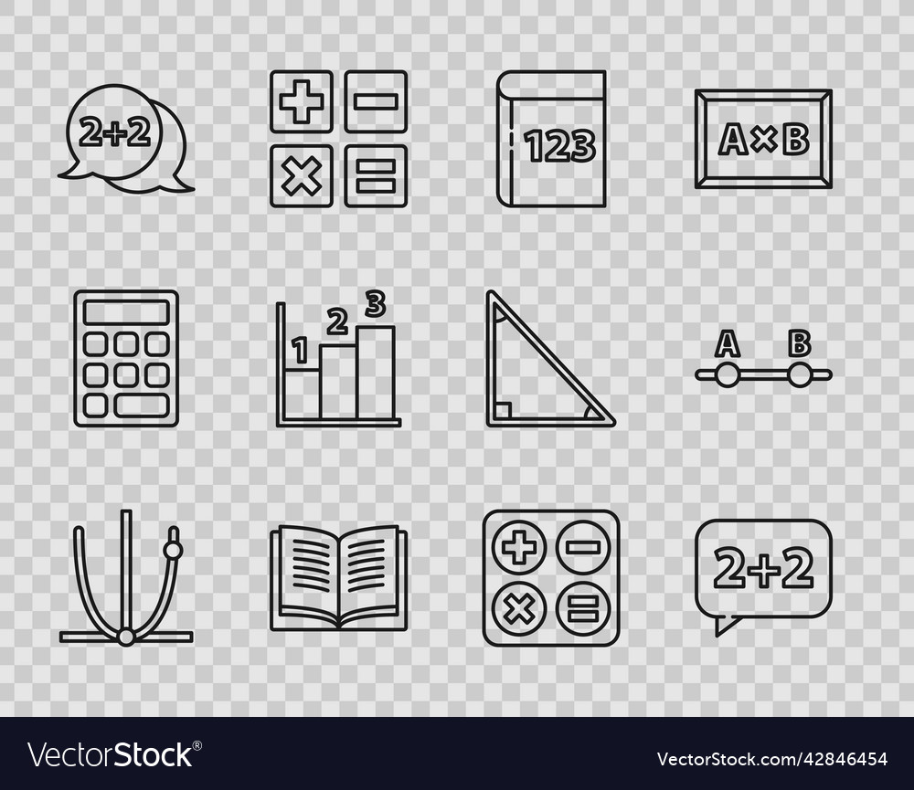 Set line ringing bell graph schedule chart vector image Set line ringing bell graph schedule chart