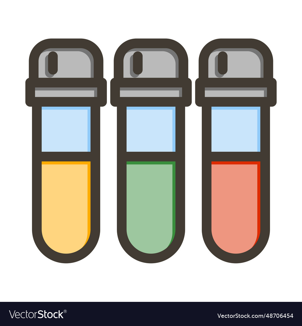 Prüfrohr dicke Linie gefüllte Farben Icon