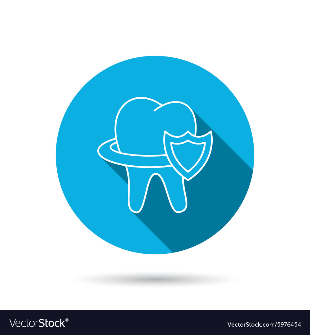 Tooth protection icon dental shield sign