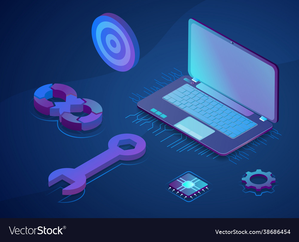 Website or webpage development concept Vector Image Website or webpage development concept