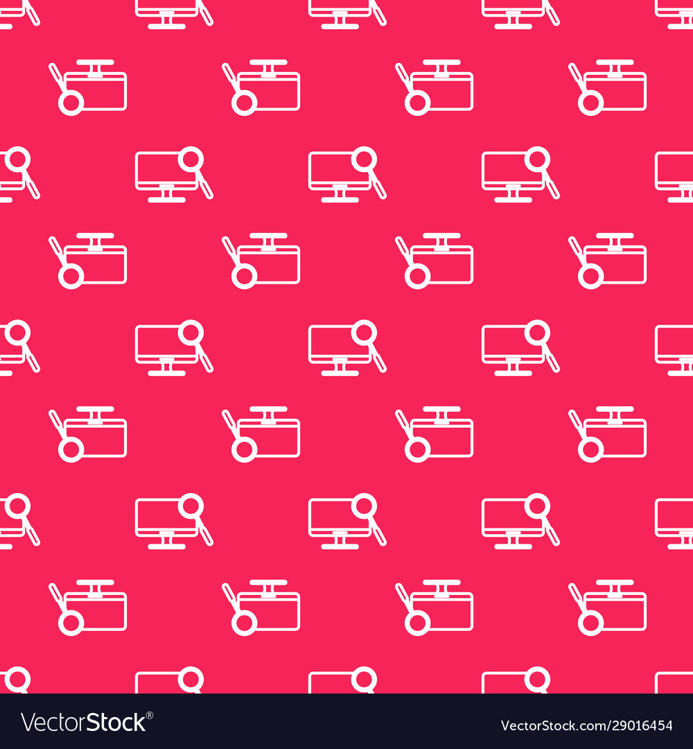 White line computer monitor diagnostics icon vector image White line computer monitor diagnostics icon