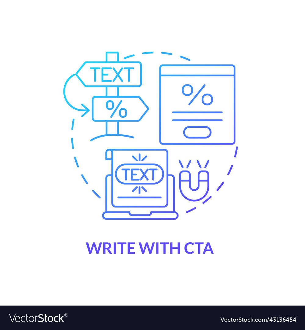 Write with cta blue gradient concept icon Vector Image Write with cta blue gradient concept icon