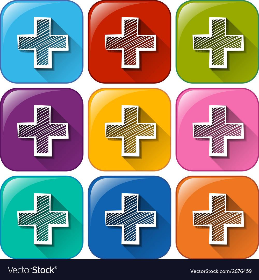 Addition sign icons Royalty Free Vector Image - VectorStock