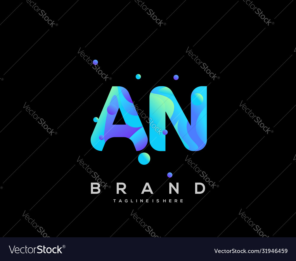 An initial logo with colorful template