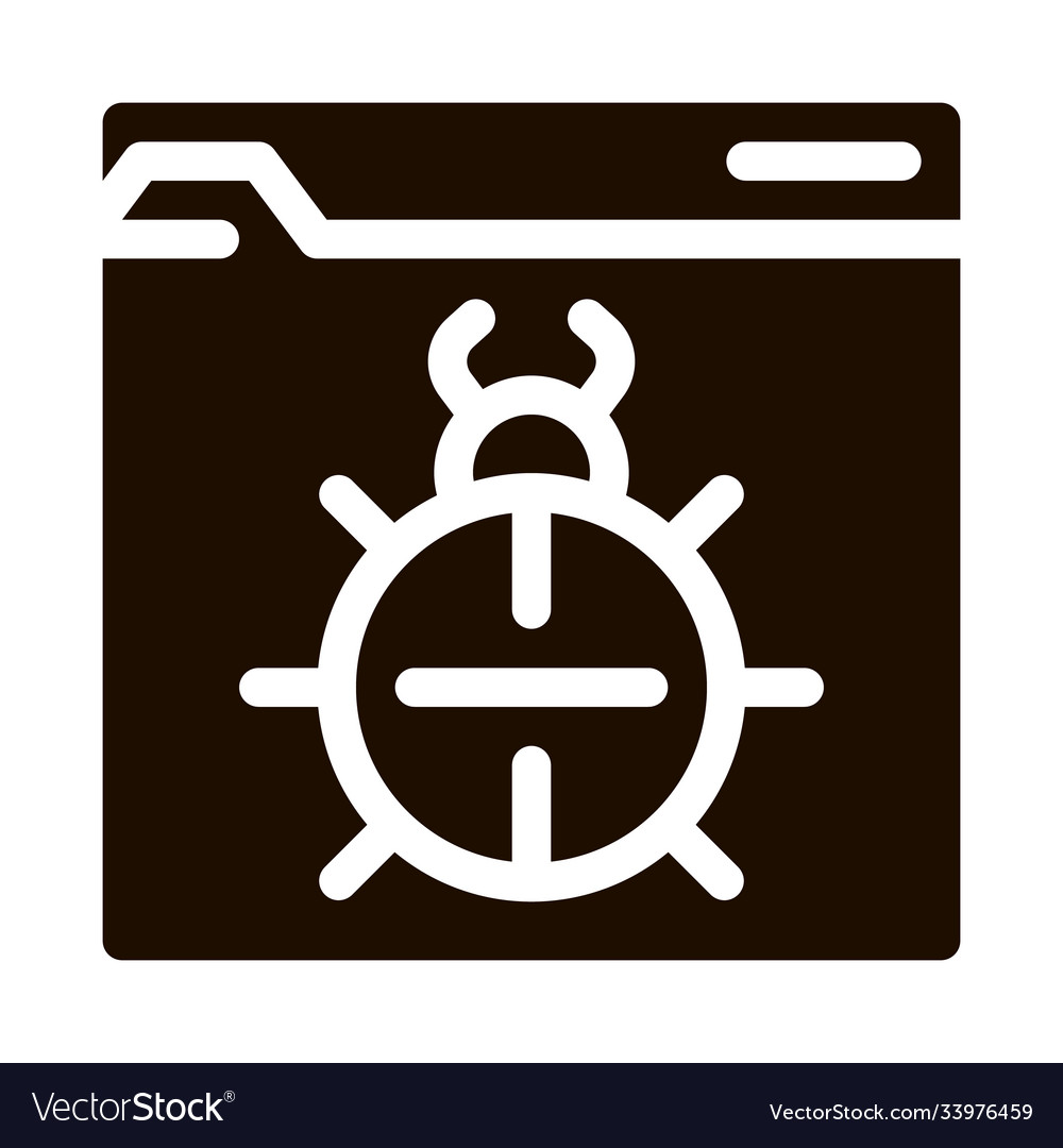Beetle bug code mistake or virus line icon