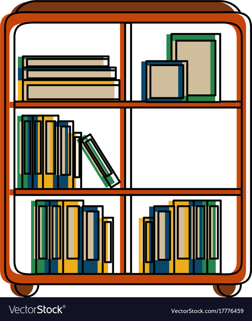 Bookshelf Furniture Icon Image Royalty Free Vector Image