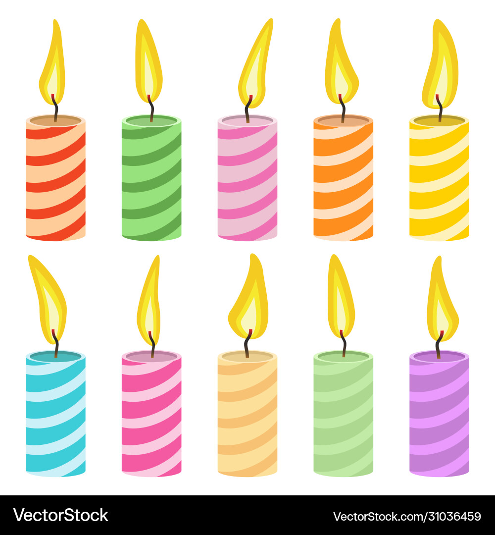 Candle set Royalty Free Vector Image - VectorStock