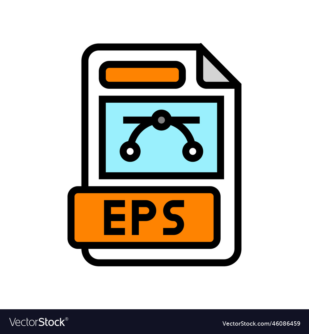 Eps file format document color icon Vector Image Eps file format document color icon