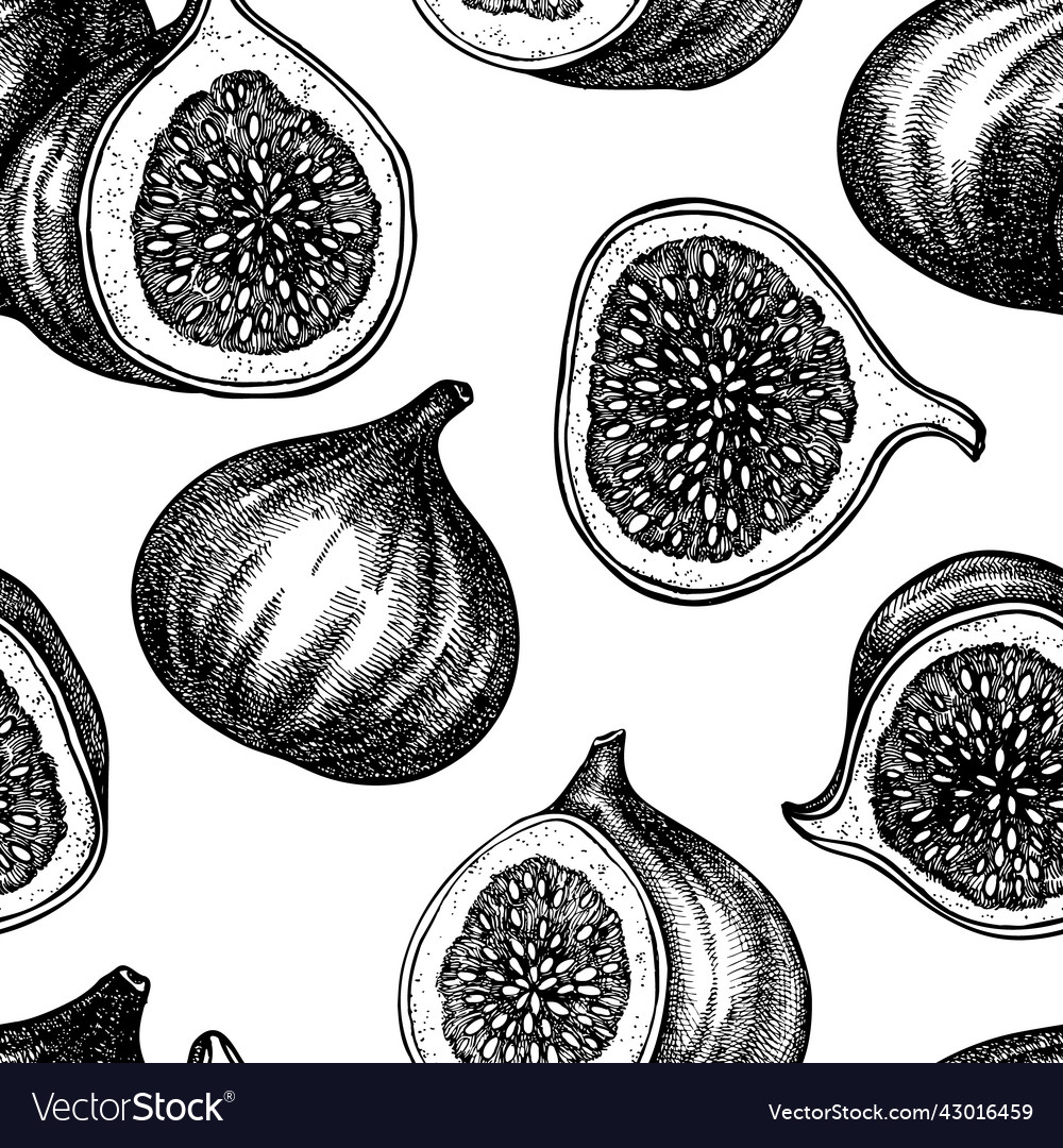 Fruits seamless pattern background design vector image Fruits seamless pattern background design