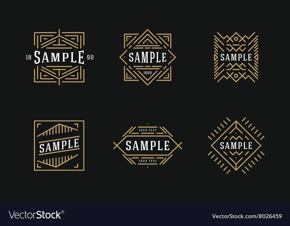 Geometric Line Art Frames & Borders