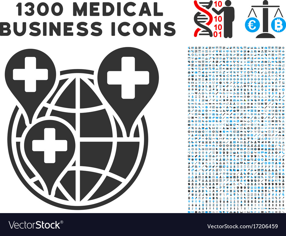 Hospital global network markers icon with 1300