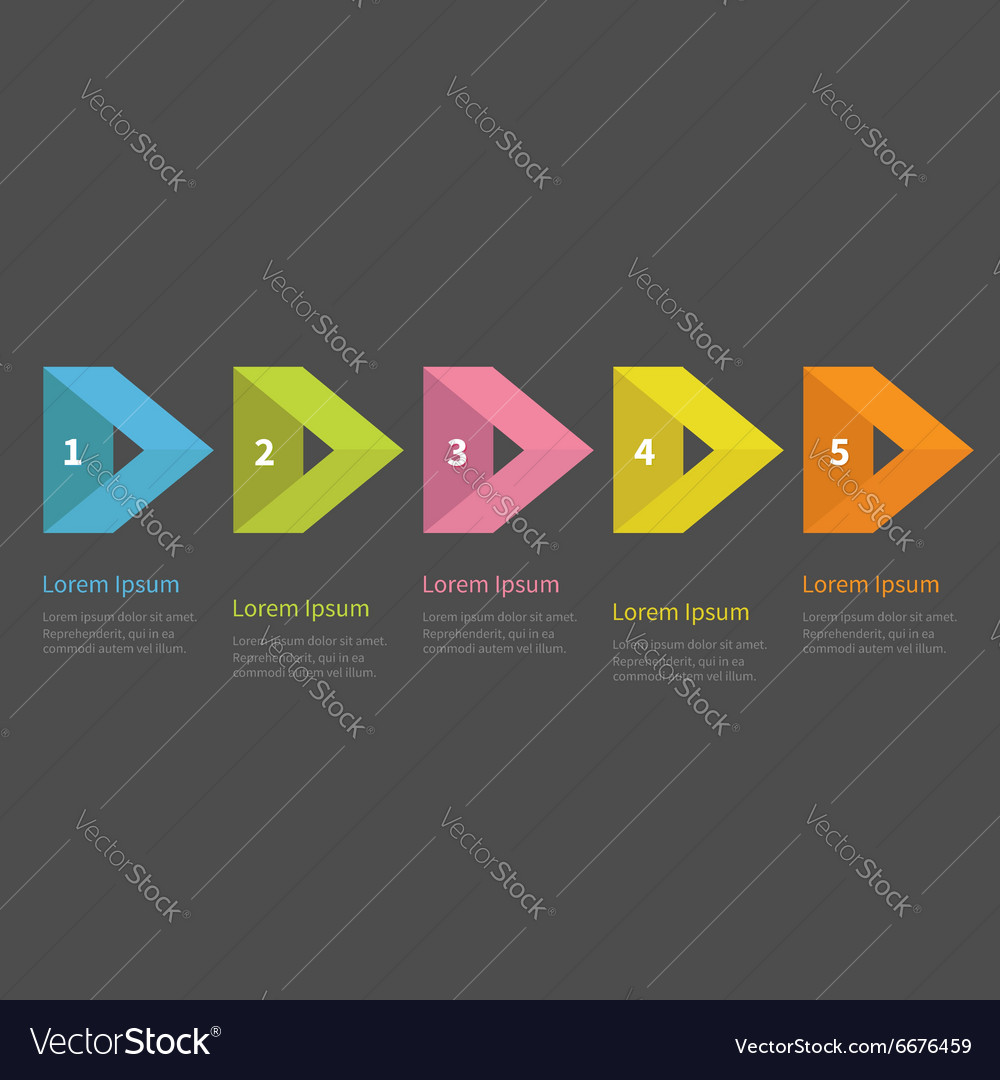 Infographic five step with empty triangle arrow