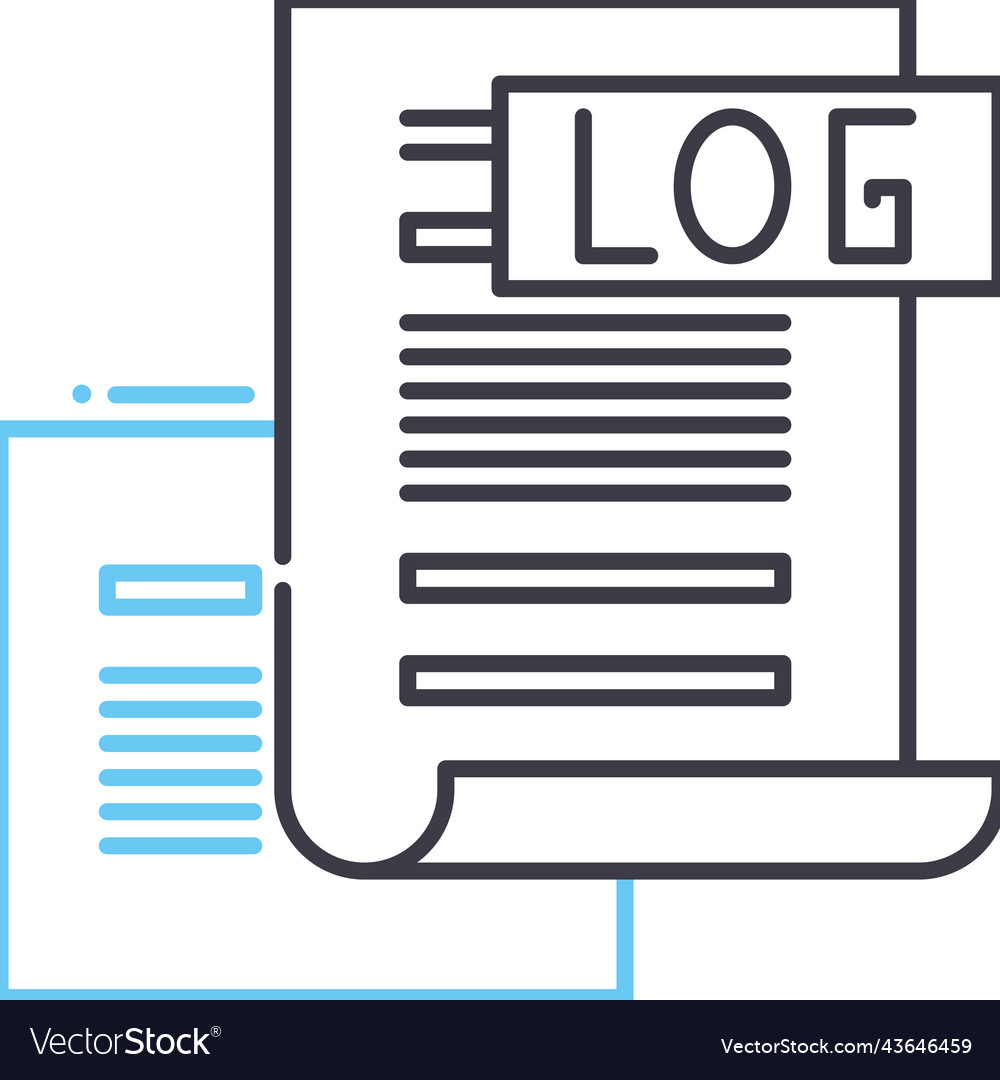 Log file line icon outline symbol vector image Log file line icon outline symbol