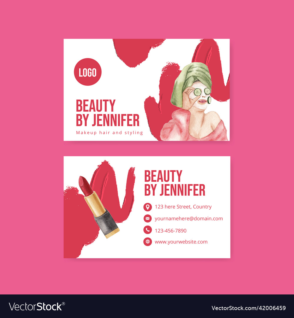 Name card template with skin care beauty Vector Image