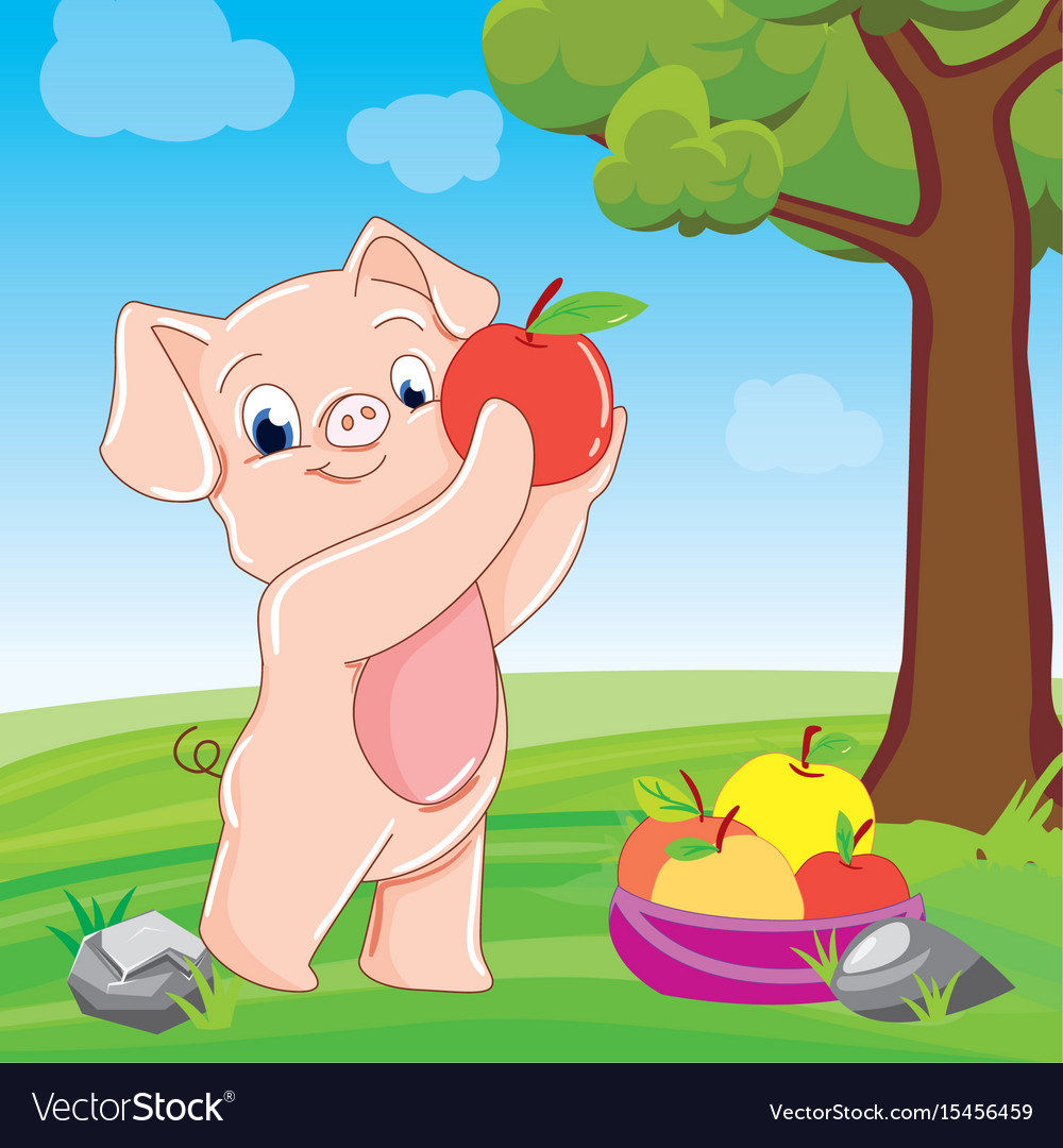 Piglet with apples