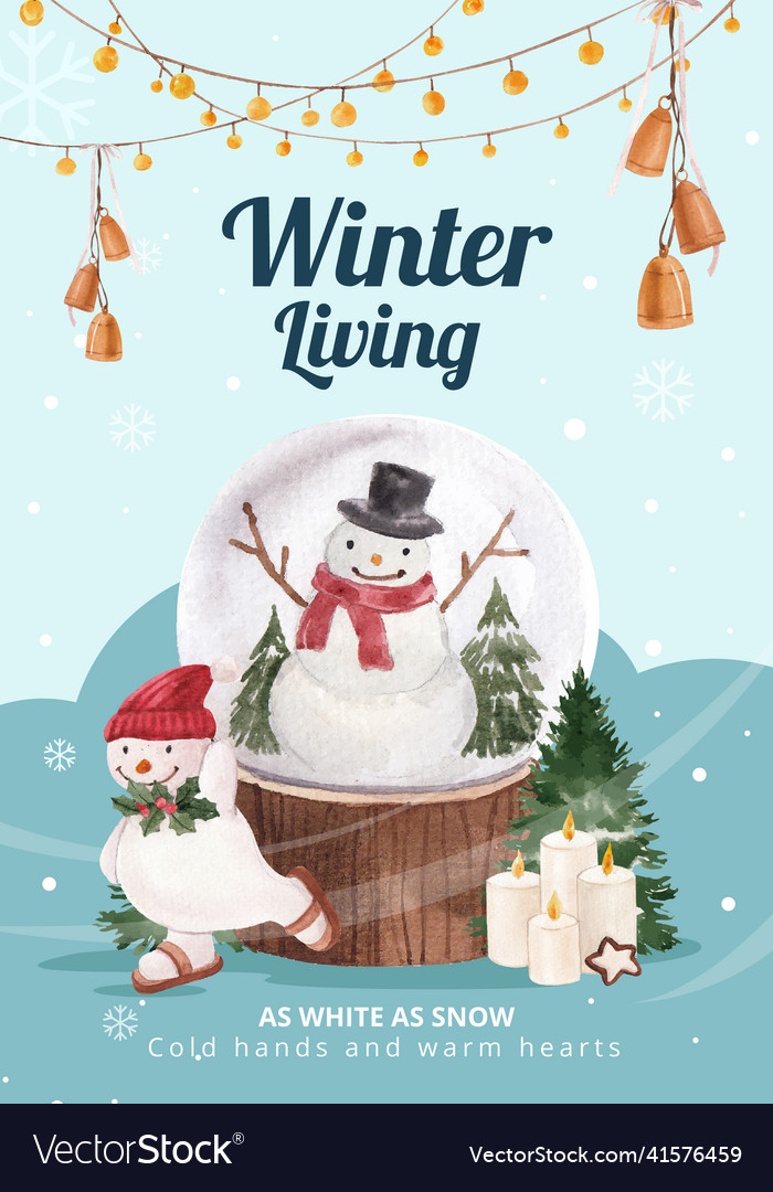 Poster template with winter living