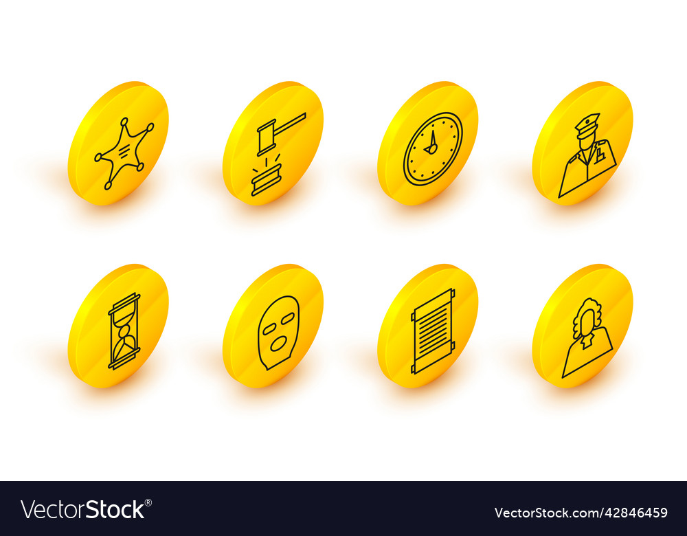 Set line judge decree paper parchment scroll vector image Set line judge decree paper parchment scroll