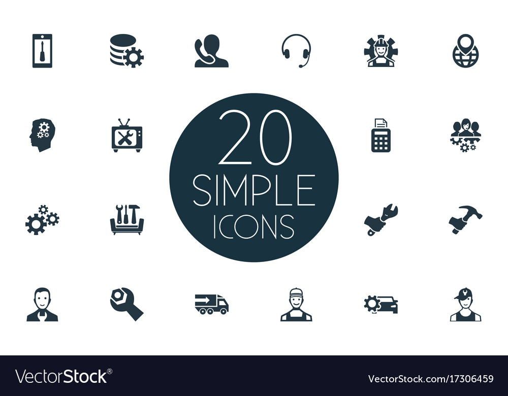 Set of simple service icons