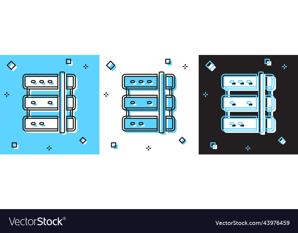 Set server data web hosting icon isolated