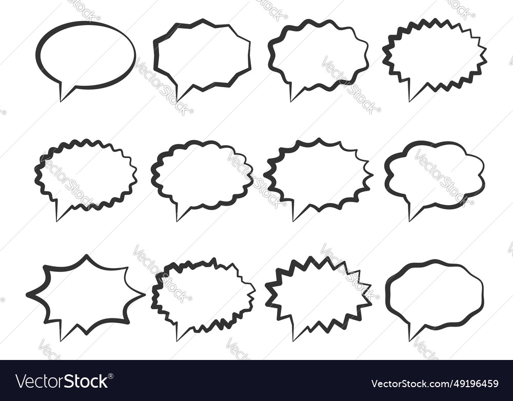 Set talk bubbles speech blank empty bubble icon vector image Set talk bubbles speech blank empty bubble icon