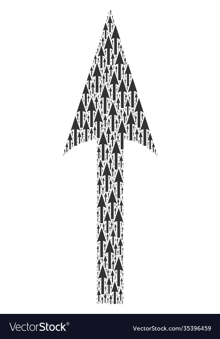 Sharp arrow up recursive collage itself items vector image Sharp arrow up recursive collage itself items