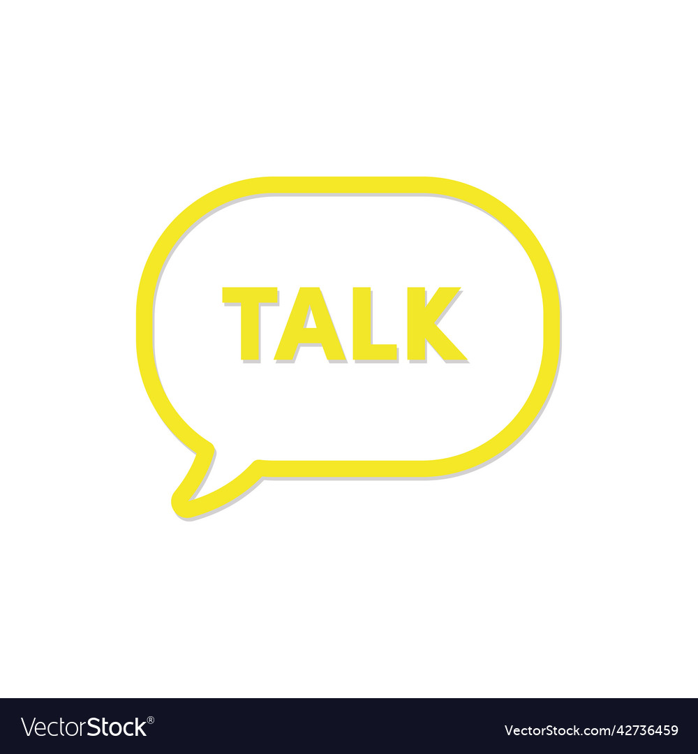 Talk word in speech bubble design isolated