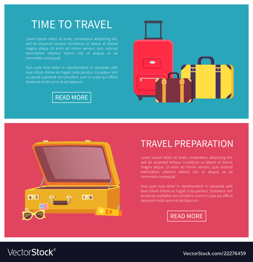 Time to travel web pages set Royalty Free Vector Image