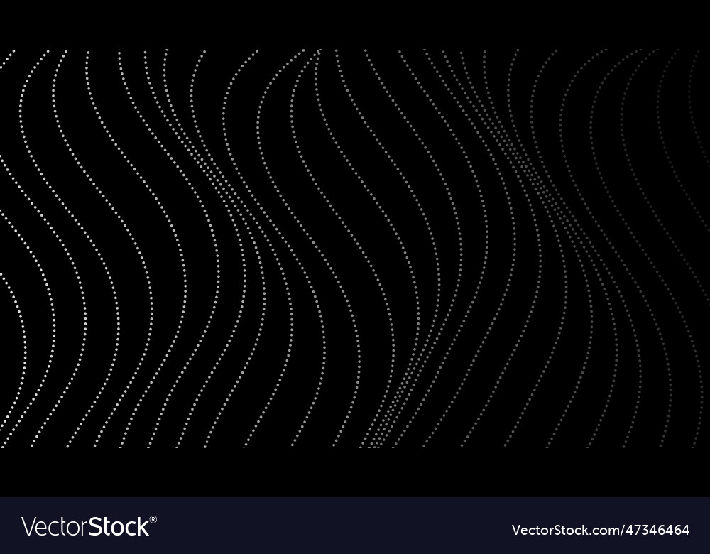 Abstract wave lines curve motion on black vector image Abstract wave lines curve motion on black