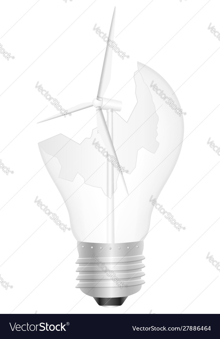 Broken Light Bulb And Wind Generator Royalty Free Vector