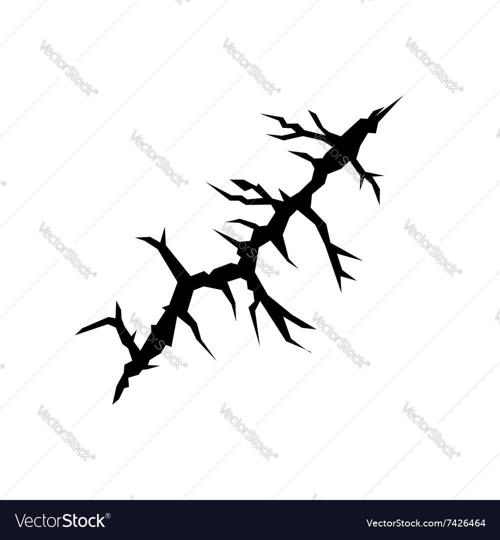 Cracks black silhouette Royalty Free Vector Image
