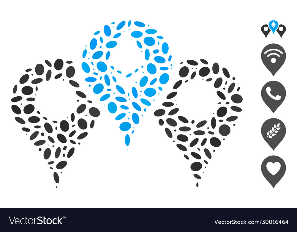 Dot mosaic ethereum map pointers vector image Dot mosaic ethereum map pointers