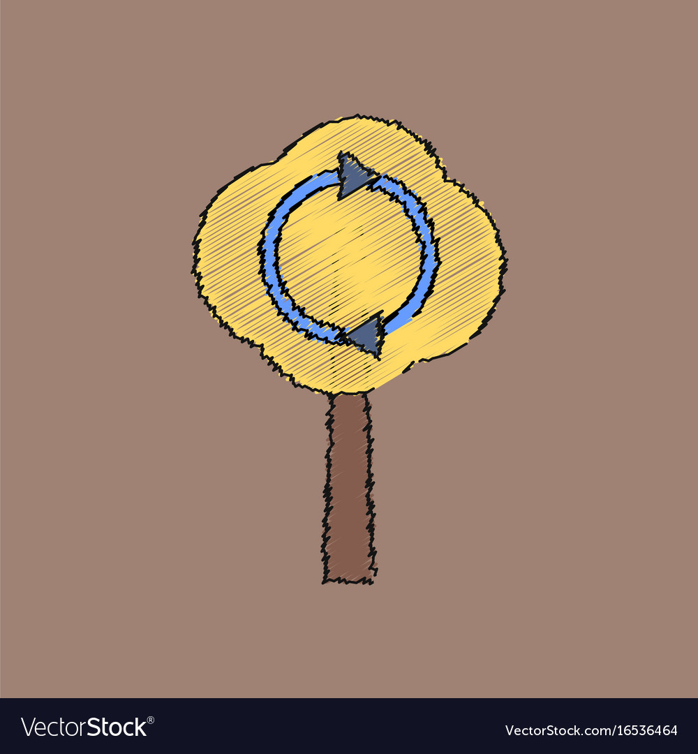 Flat shading style icon tree and air circulation