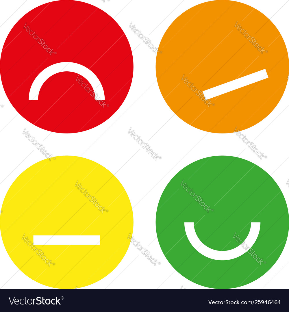 Four simple and flat classification emojis Vector Image