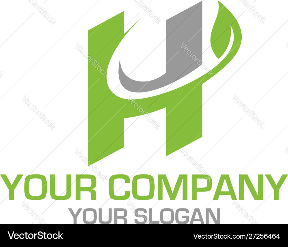 H leaf logo design Royalty Free Vector Image - VectorStock