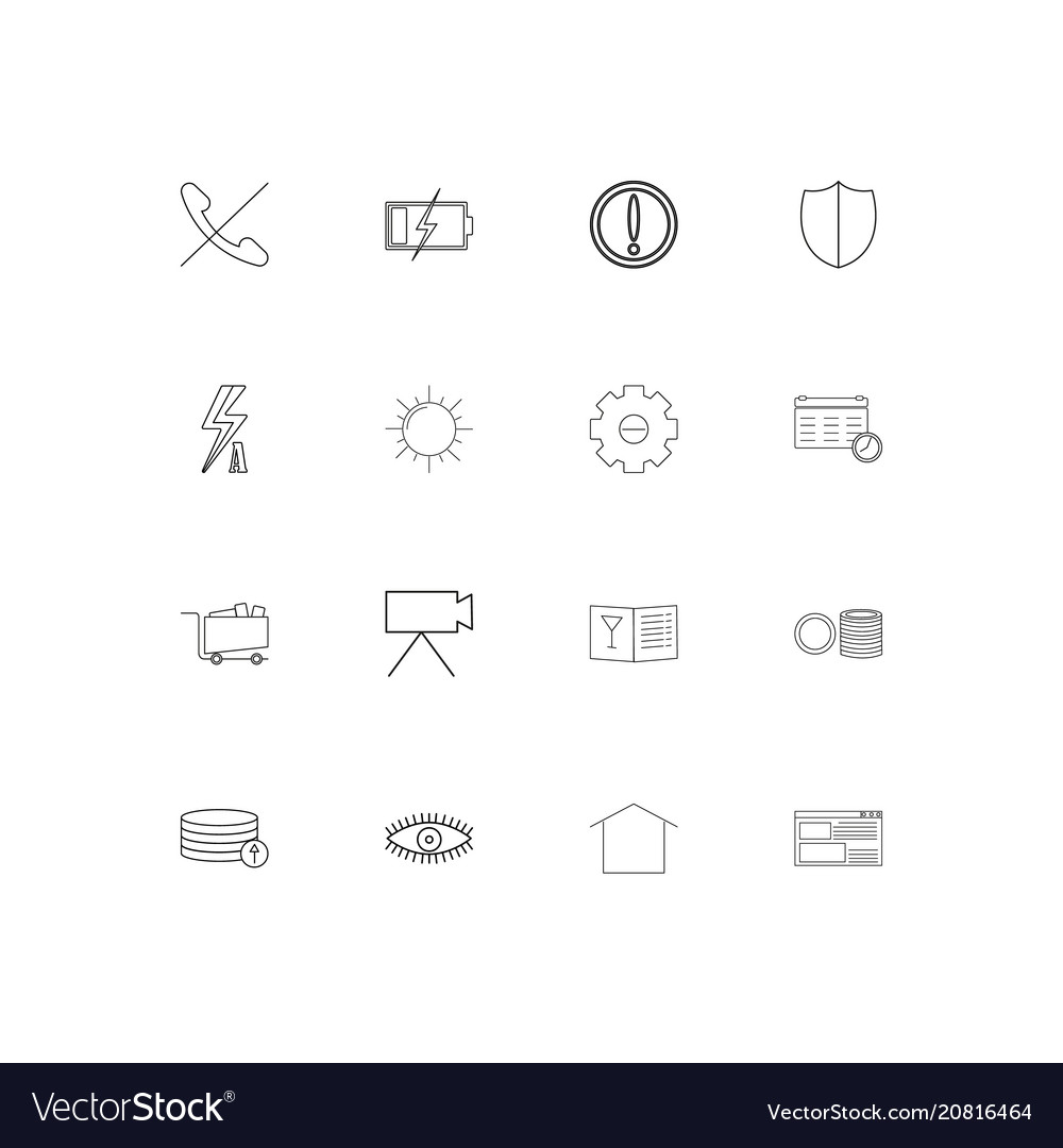 Interface linear thin icons set outlined simple