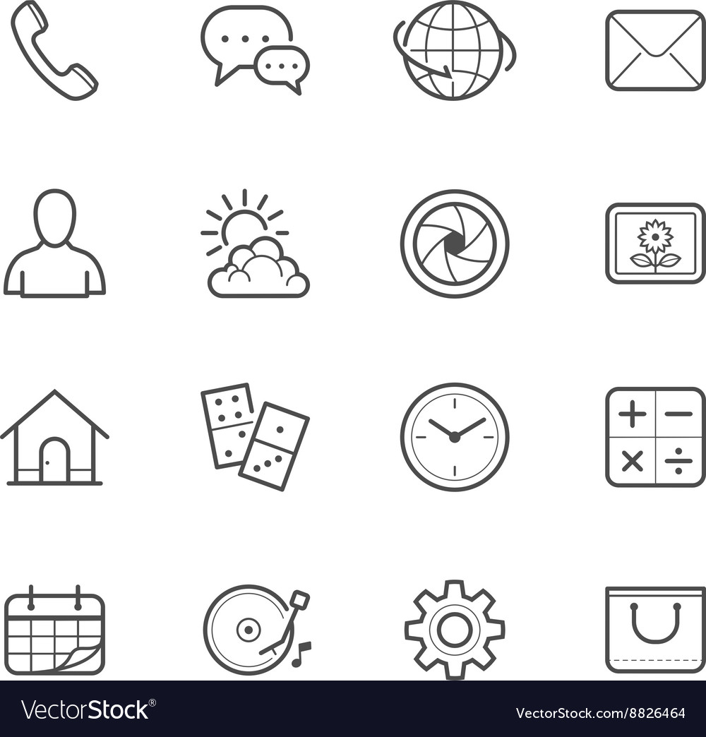 Main icons for mobile phone and application