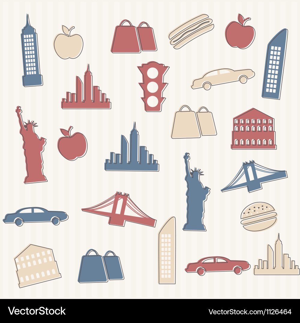 New york seamless pattern Royalty Free Vector Image
