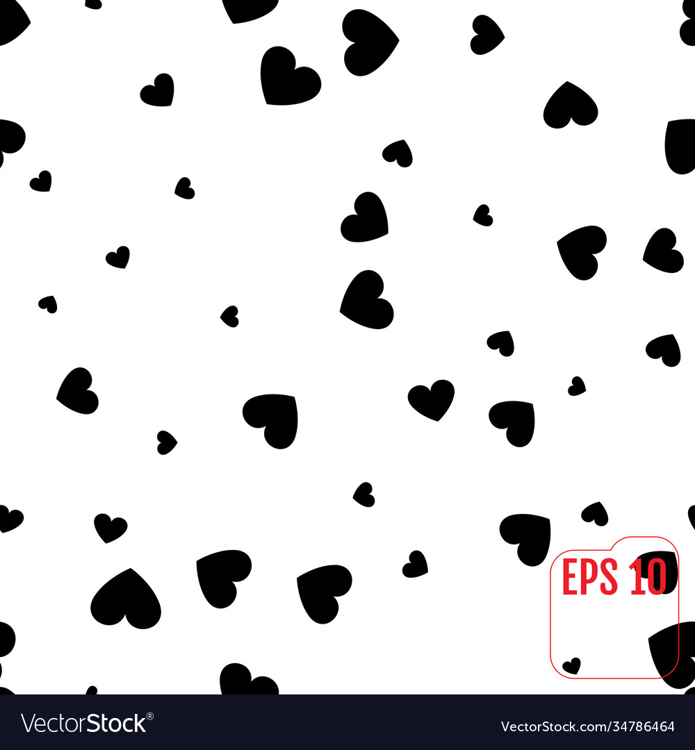 Seamless pattern with black hearts Royalty Free Vector Image